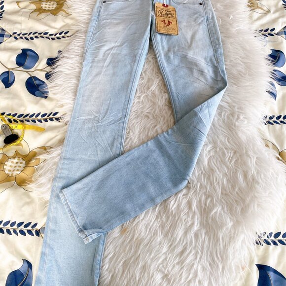 NWT True Religion Mid Rise Light Blue Straight Jean - Picture 7 of 7